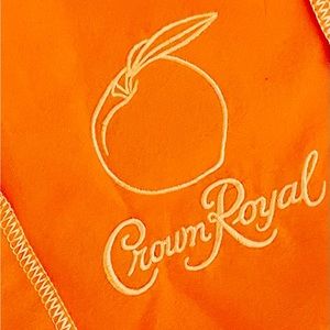 Two (2) Crown Royal Peach Bags - Drawstring Pouch Orange
